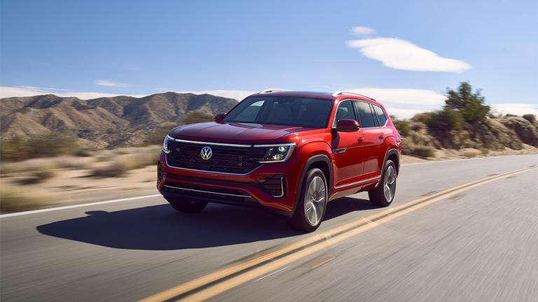 2024 Volkswagen Atlas in red.